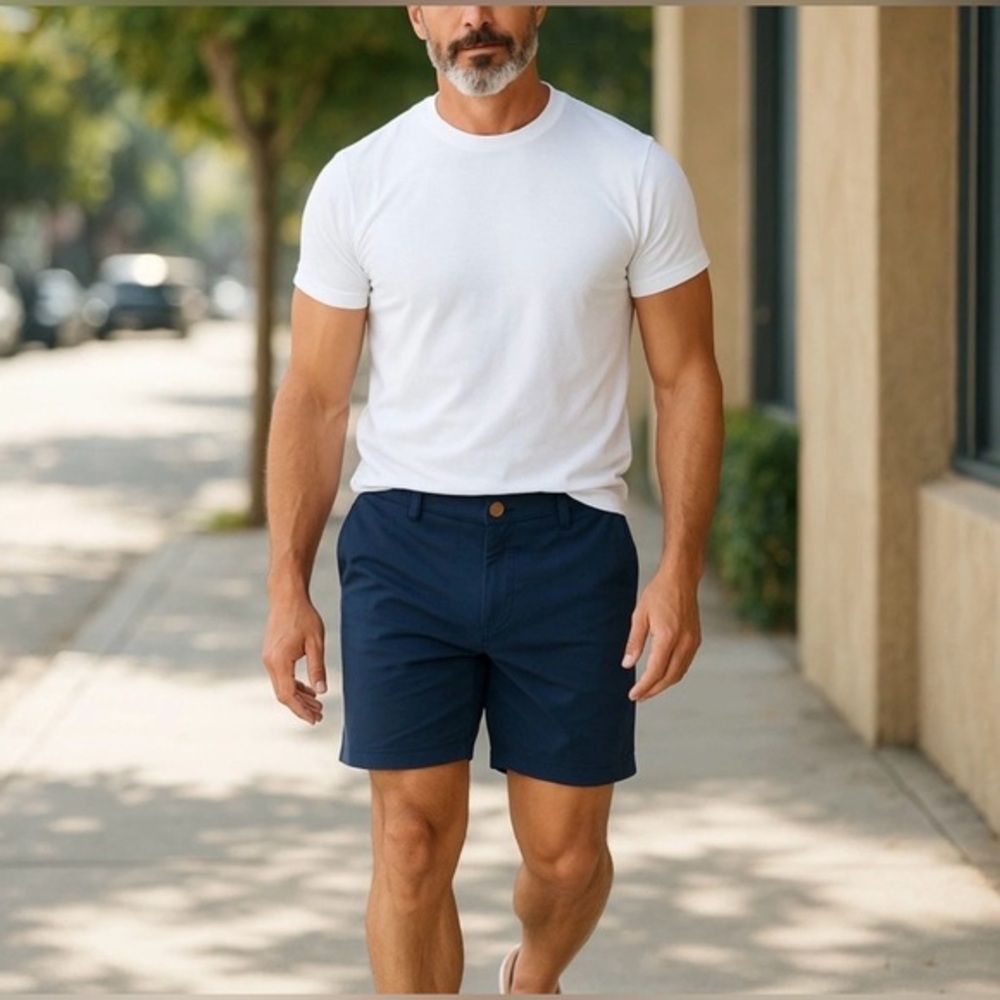 Banana Republic Dark Blue Men's Flat Front Shorts with Pockets